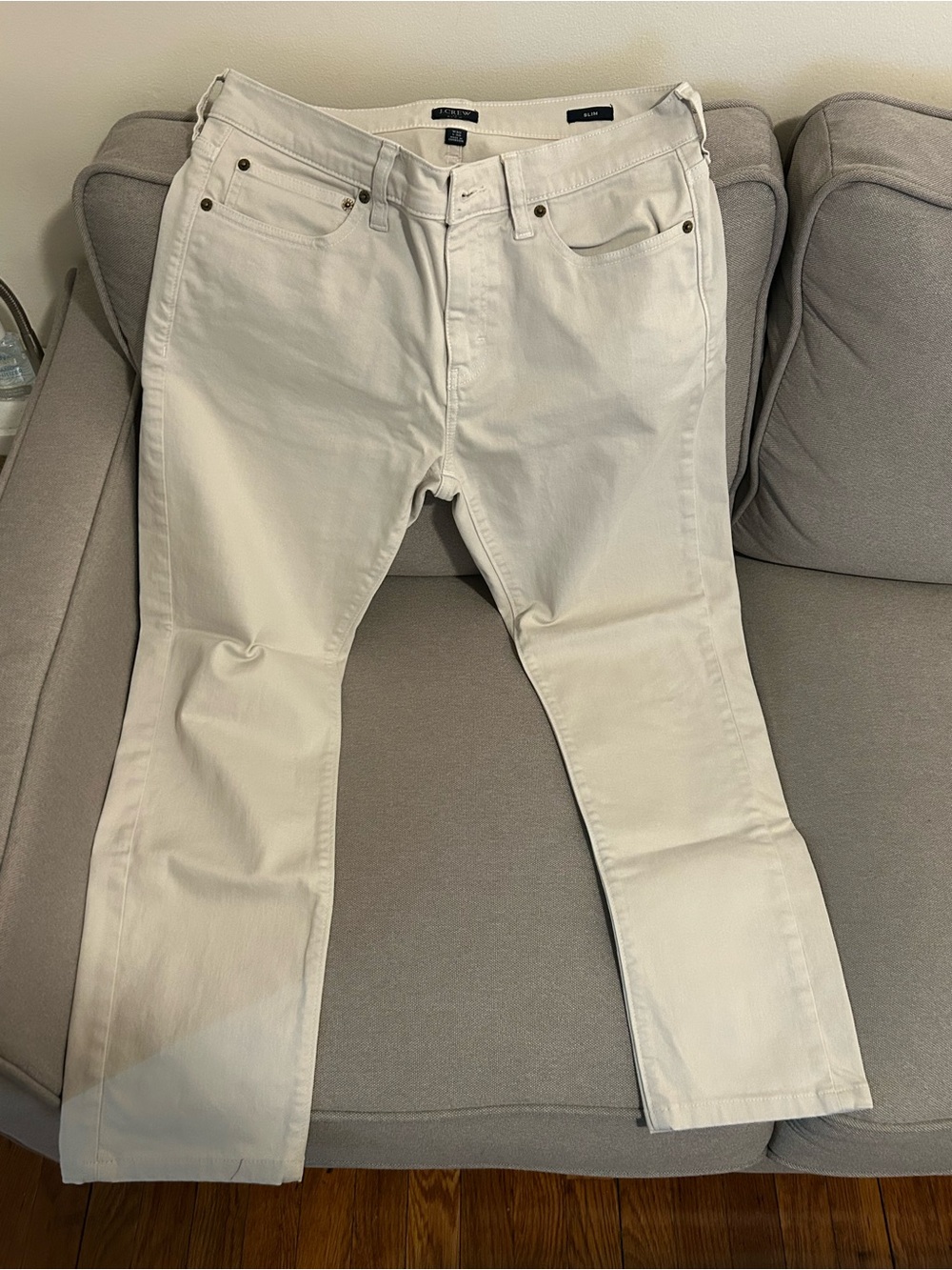 J. Crew Men's Straight Jeans in Off-White